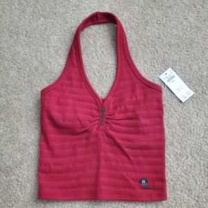 Hollister Halter Top - Ribbed Marroon NWT - XS